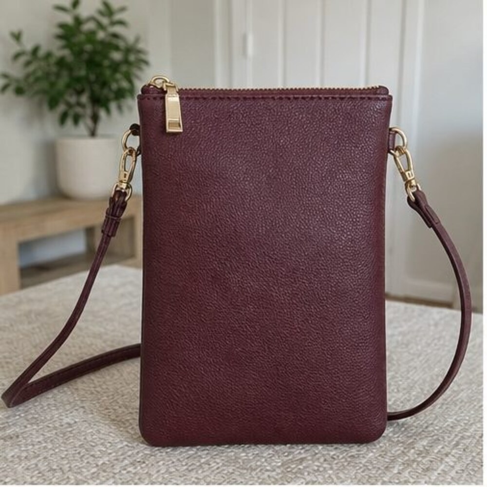 Burgundy Faux Leather Bag